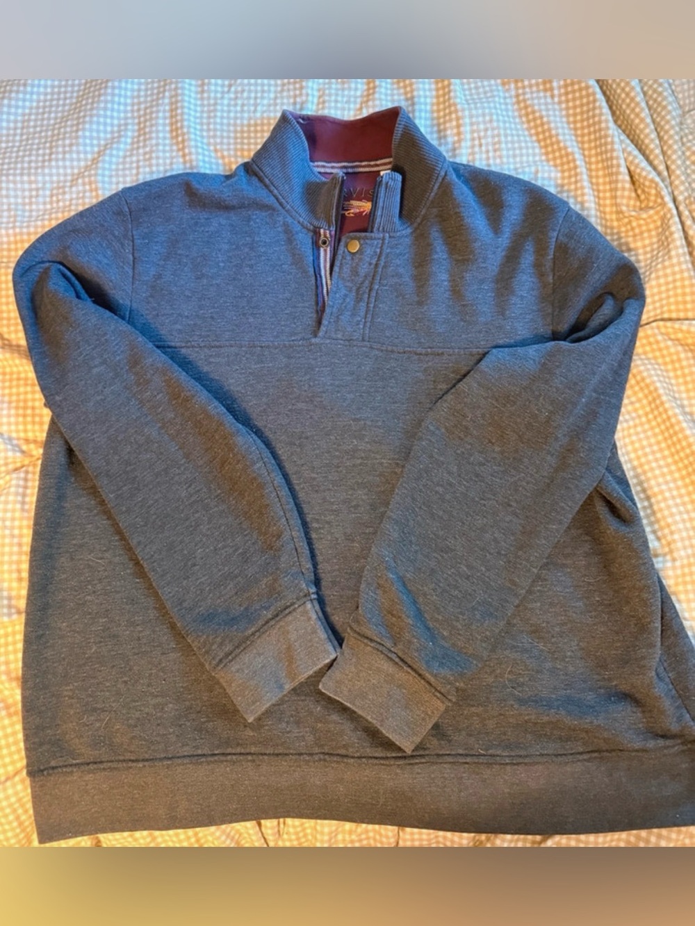 Orvis Men’s XXL Gray Quarter Zip Snap Pullover Sweatshirt Fly Fishing